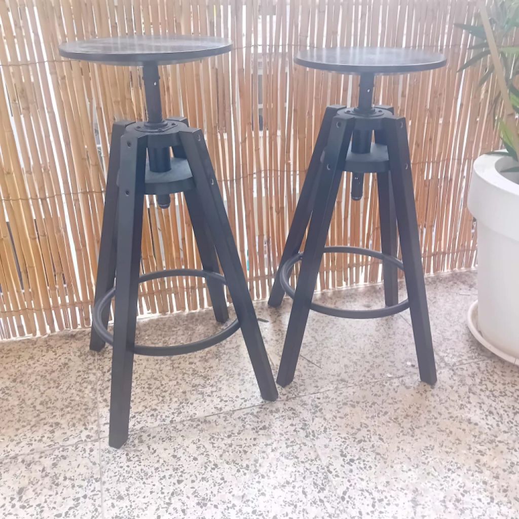 2 Black Bar Stools