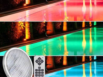 2 Stück neue RGB LED-Pool-Scheinwertfer in OVP,  12 V AC – 24 W
