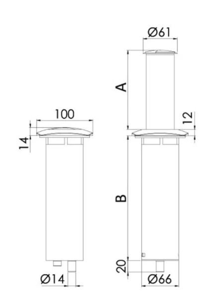 2 x Osculati Lámpara de Mesa LED Retráctil Aurora OSC-13.448.00