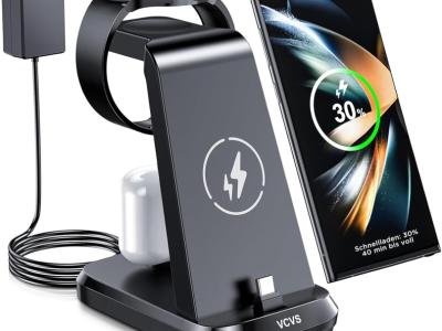 Estación de carga 3 en 1 VCVS 30W USB-C Superrápida que puede cargar 3 dispositivos simultáneamente