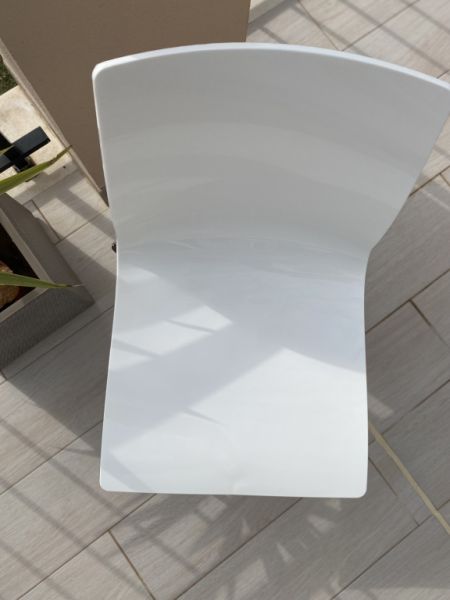 4 sillas de comedor/cocina de alta calidad blanco/vidrio ahumado