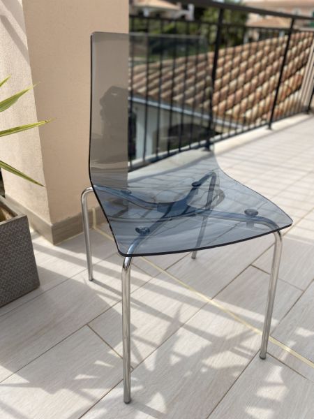 4 sillas de comedor/cocina de alta calidad blanco/vidrio ahumado