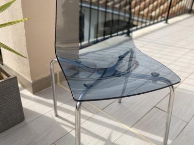 4 sillas de comedor/cocina de alta calidad blanco/vidrio ahumado