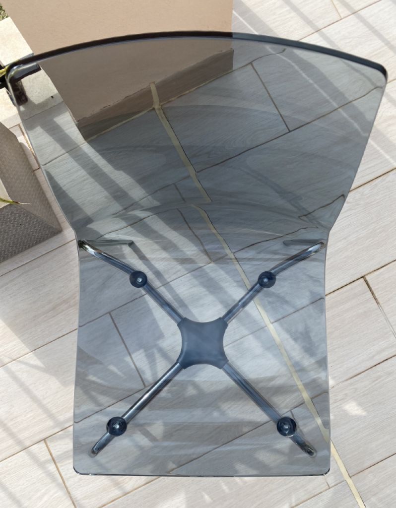 4 sillas de comedor/cocina de alta calidad blanco/vidrio ahumado