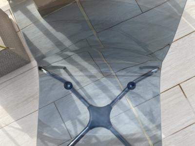 4 sillas de comedor/cocina de alta calidad blanco/vidrio ahumado