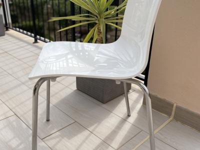 4 sillas de comedor/cocina de alta calidad blanco/vidrio ahumado