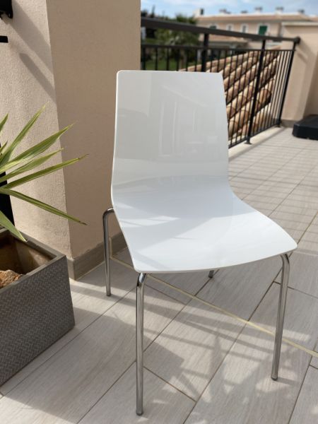 4 sillas de comedor/cocina de alta calidad blanco/vidrio ahumado