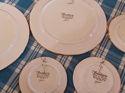 6 Platos decoración con oro.