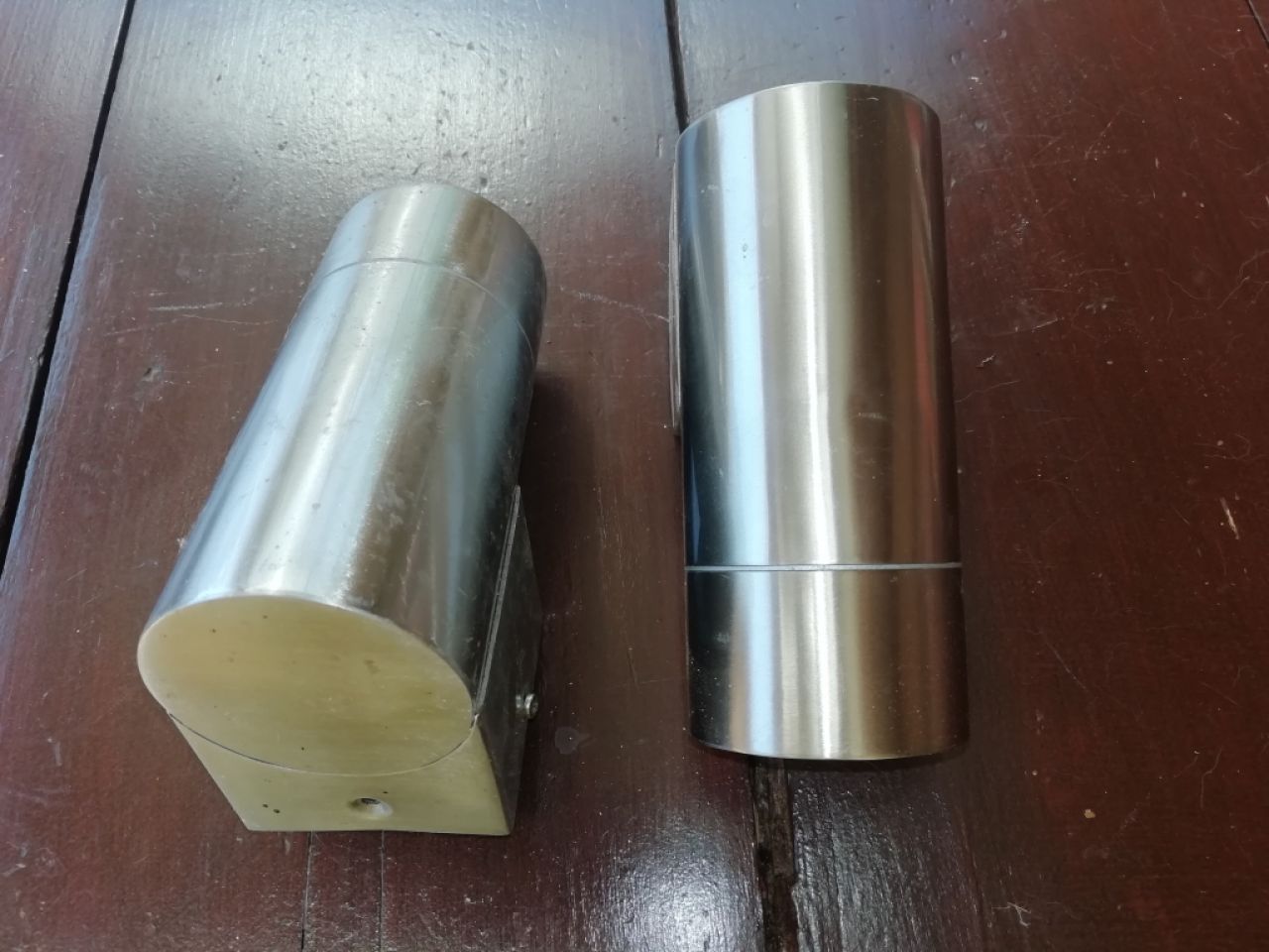 6 lámparas de acero inoxidable - montaje en techo o pared posible