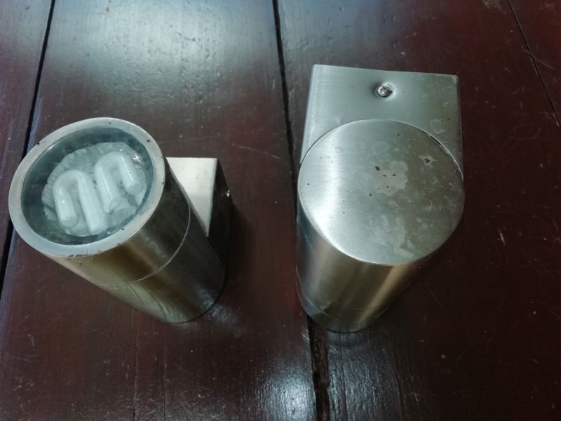 6 lámparas de acero inoxidable - montaje en techo o pared posible