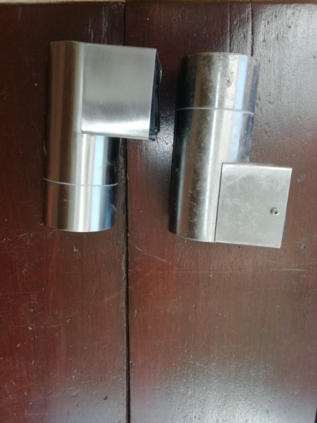 6 lámparas de acero inoxidable - montaje en techo o pared posible