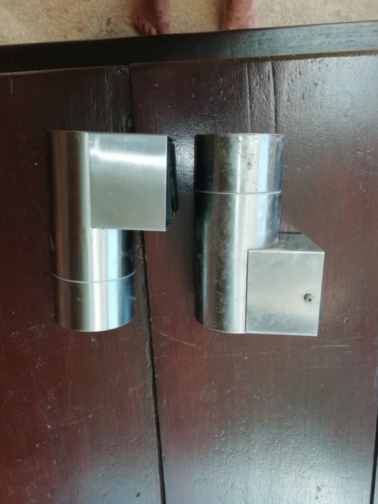 6 lámparas de acero inoxidable - montaje en techo o pared posible