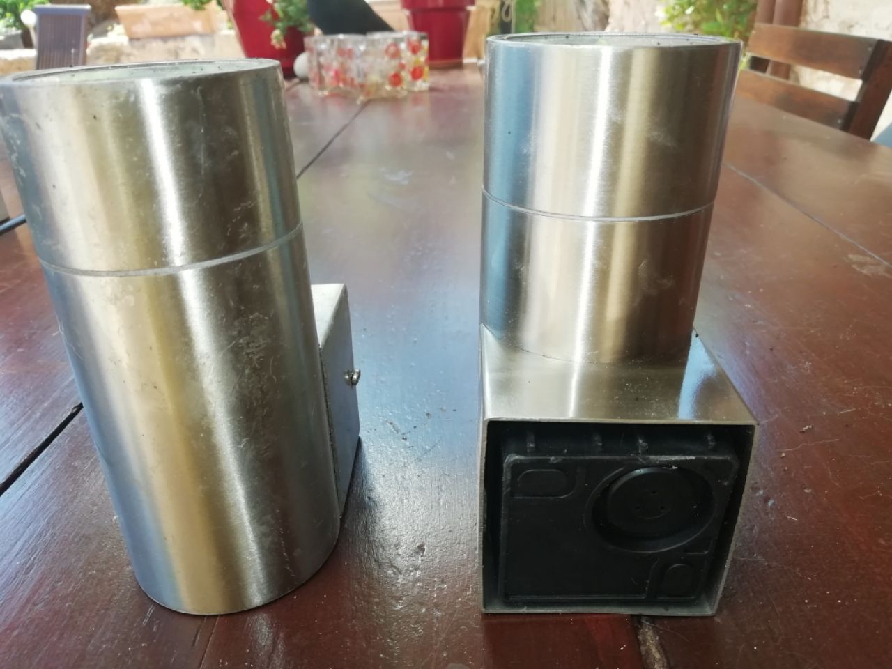 6 lámparas de acero inoxidable - montaje en techo o pared posible