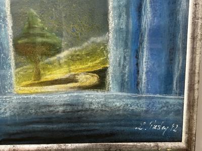 Abstract ART originally signed Simon Presley ca. 86 x 65 cm framed