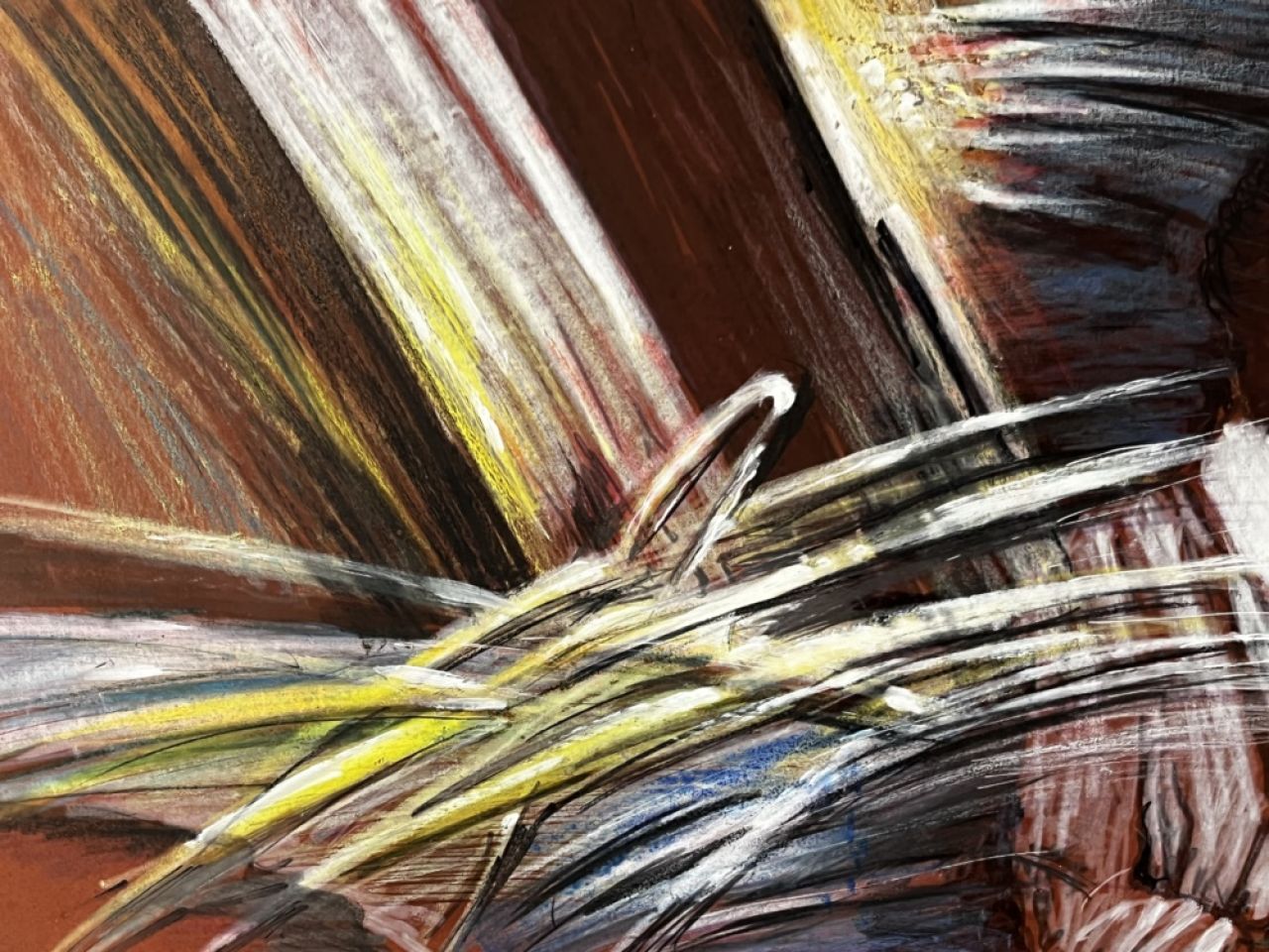 Abstract ART Saxophone original signed Simon Presley ca. 70 x 52 cm framed