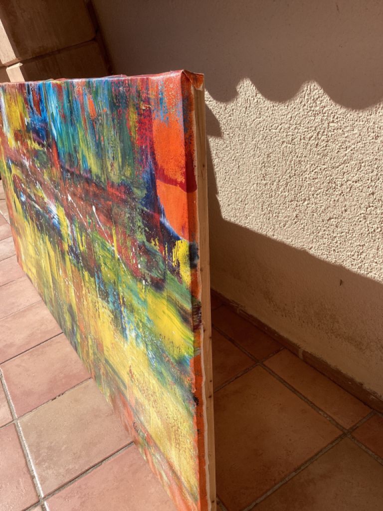 abstraktes XXL Gemälde 90 x190 cm, Acryl auf Leinwand