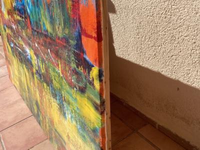 abstraktes XXL Gemälde 90 x190 cm, Acryl auf Leinwand