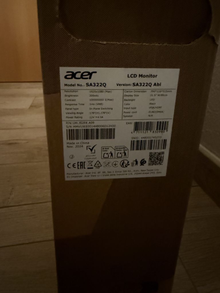 Acer SA322Q Monitor 31.5 Zoll
