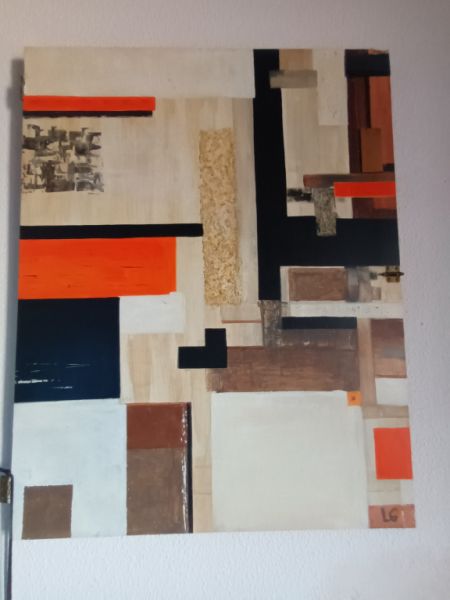 ACRYLIC PAINTING - Brown - Orange