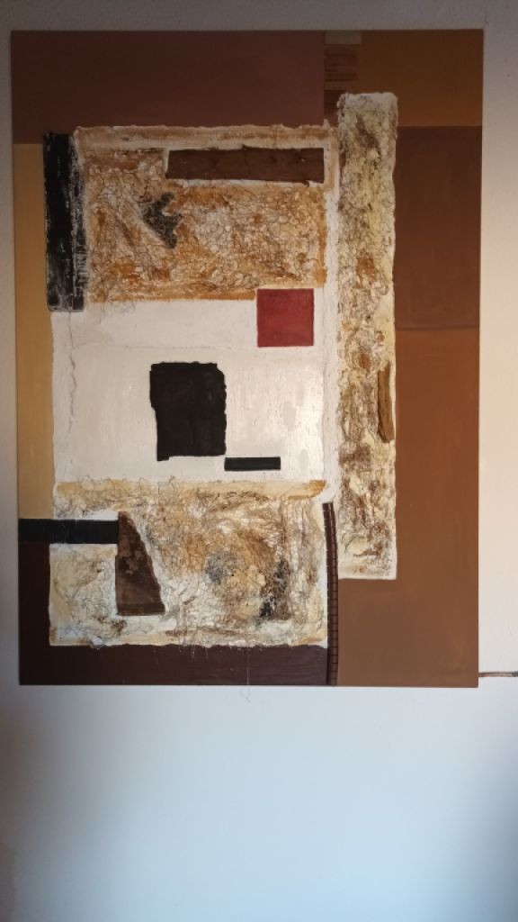 Imagen acrílica con materiales naturales