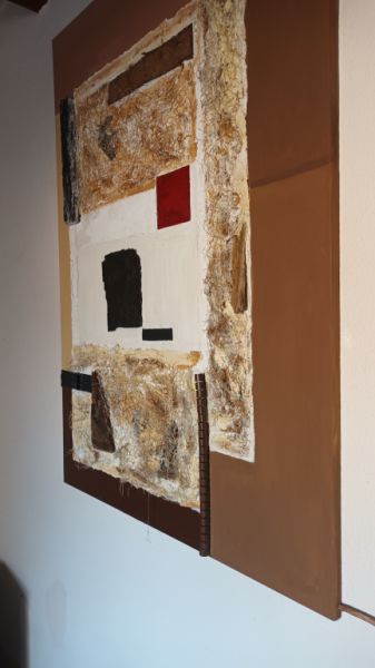 Imagen acrílica con materiales naturales