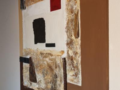 Imagen acrílica con materiales naturales