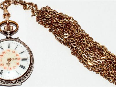 Alte Remontoir Damen Taschenuhr, Schweiz, Handaufzug, 8 Rubis, 800er Silber