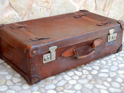 Maleta vieja Maleta de cuero genuino Maleta de viaje vintage
