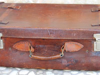 Maleta vieja Maleta de cuero genuino Maleta de viaje vintage