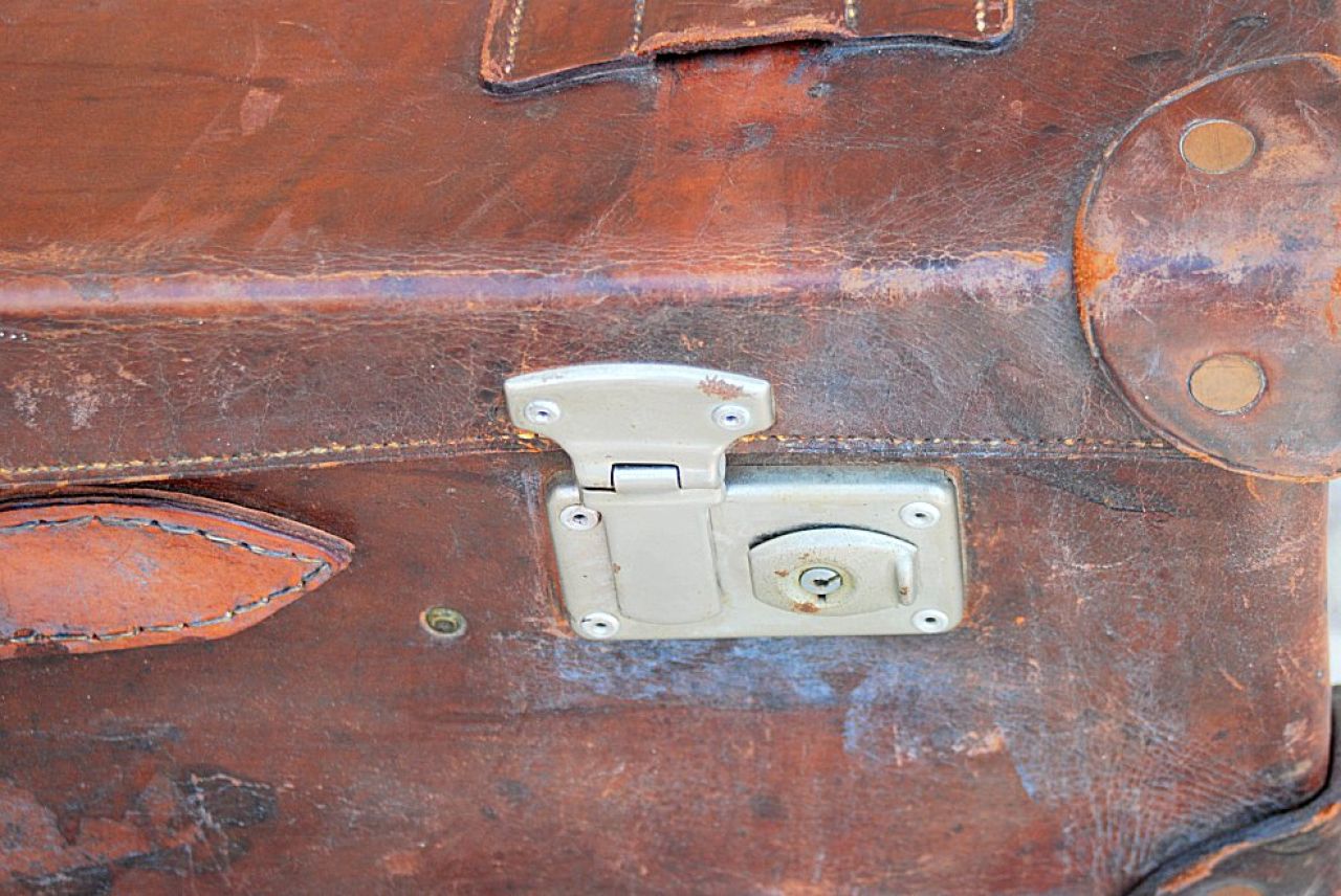 Maleta vieja Maleta de cuero genuino Maleta de viaje vintage