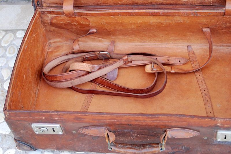 Maleta vieja Maleta de cuero genuino Maleta de viaje vintage