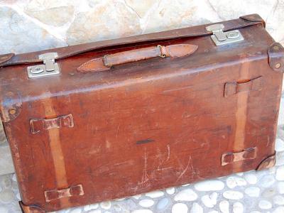 Maleta vieja Maleta de cuero genuino Maleta de viaje vintage