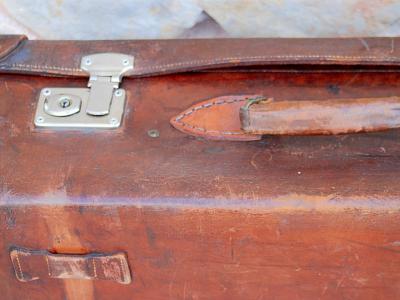 Maleta vieja Maleta de cuero genuino Maleta de viaje vintage