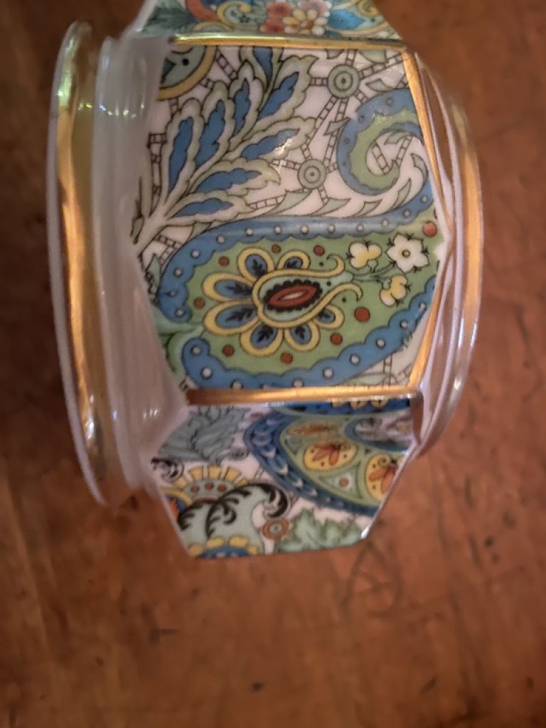 Caja antigua con tapa porcelana de Weimar