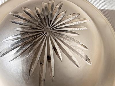 antigua, muy decorativa lámpara de techo, latón y cristal, Art Nouveau