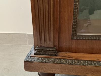 Antike Vitrine Louis XVI/ Neoklassizismus, Marmorplatte, ca.160 x 85 x 43 cm