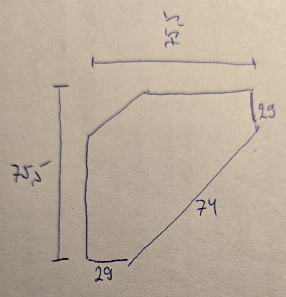 Armario de esquina antiguo en nogal, Louis Seize