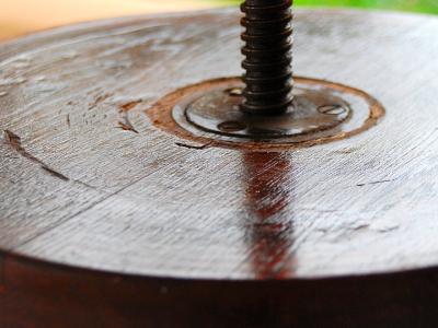 Antique piano stool (circa 1900) – Solid oak – Spindle in perfect condition