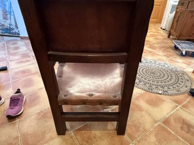 Antique Spanish Leather Armchair