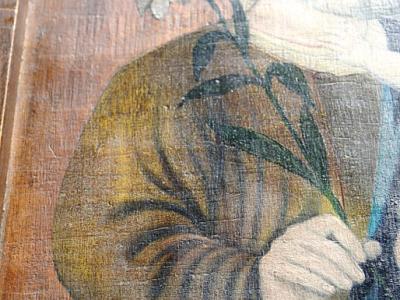 Pintura antigua, San José con el niño Jesús