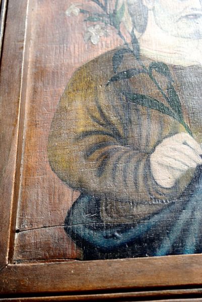 Pintura antigua, San José con el niño Jesús