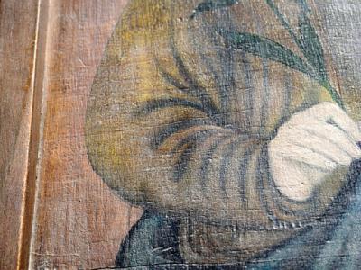 Pintura antigua, San José con el niño Jesús