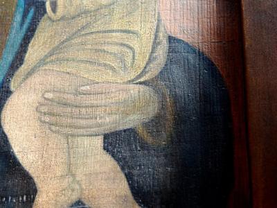 Pintura antigua, San José con el niño Jesús