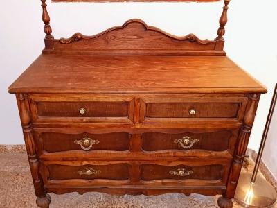 Antikes Schlafzimmer komplett 2 Betten Schrank Kommode Nachttisch Spiegel