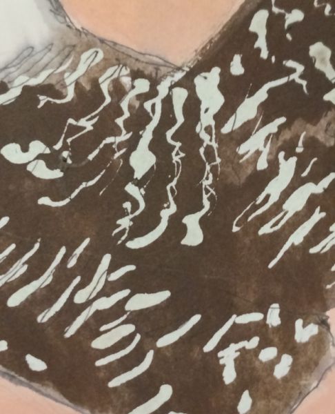 Acuarela de gallina en Blanco y negro