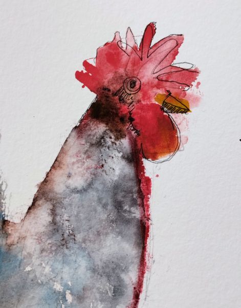 Rooster watercolor