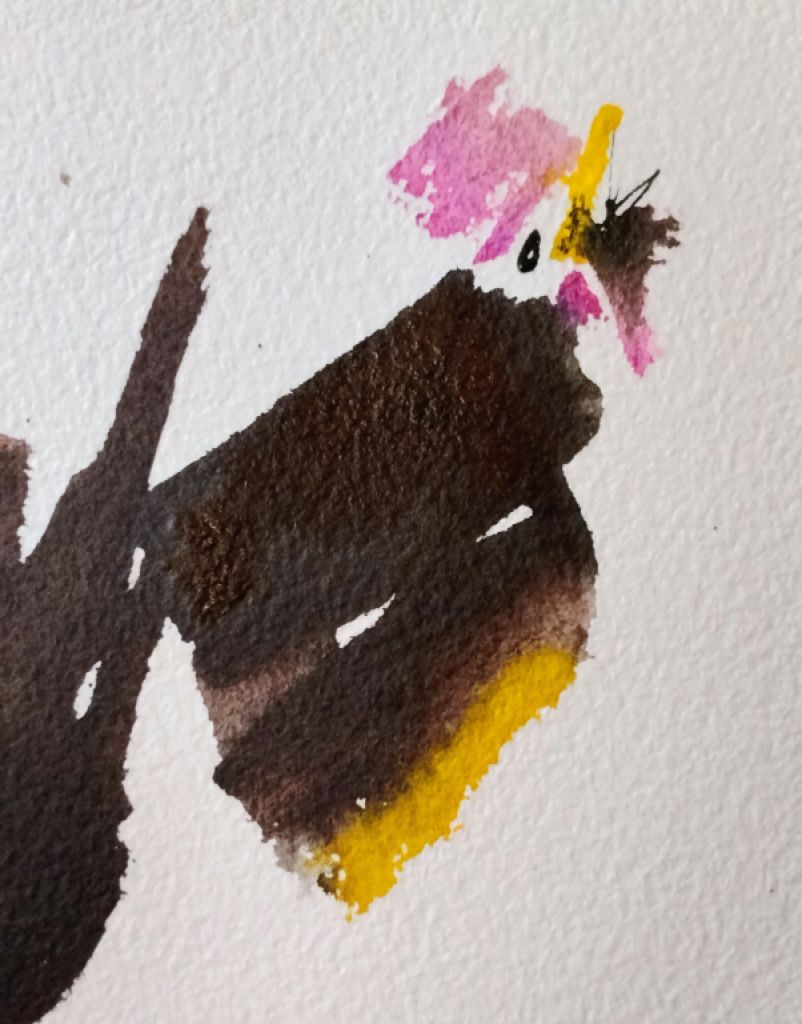 Acuarela de gallo sobre papel