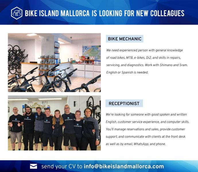 Trabajo en una tiende de bicicletas alquileres en Puerto Pollensa