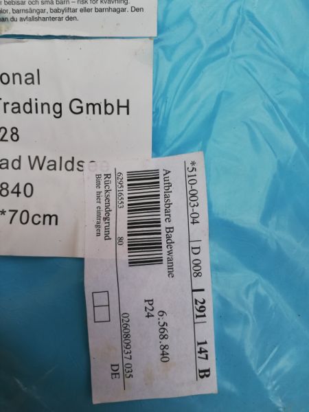 Aufblasbare Badewanne