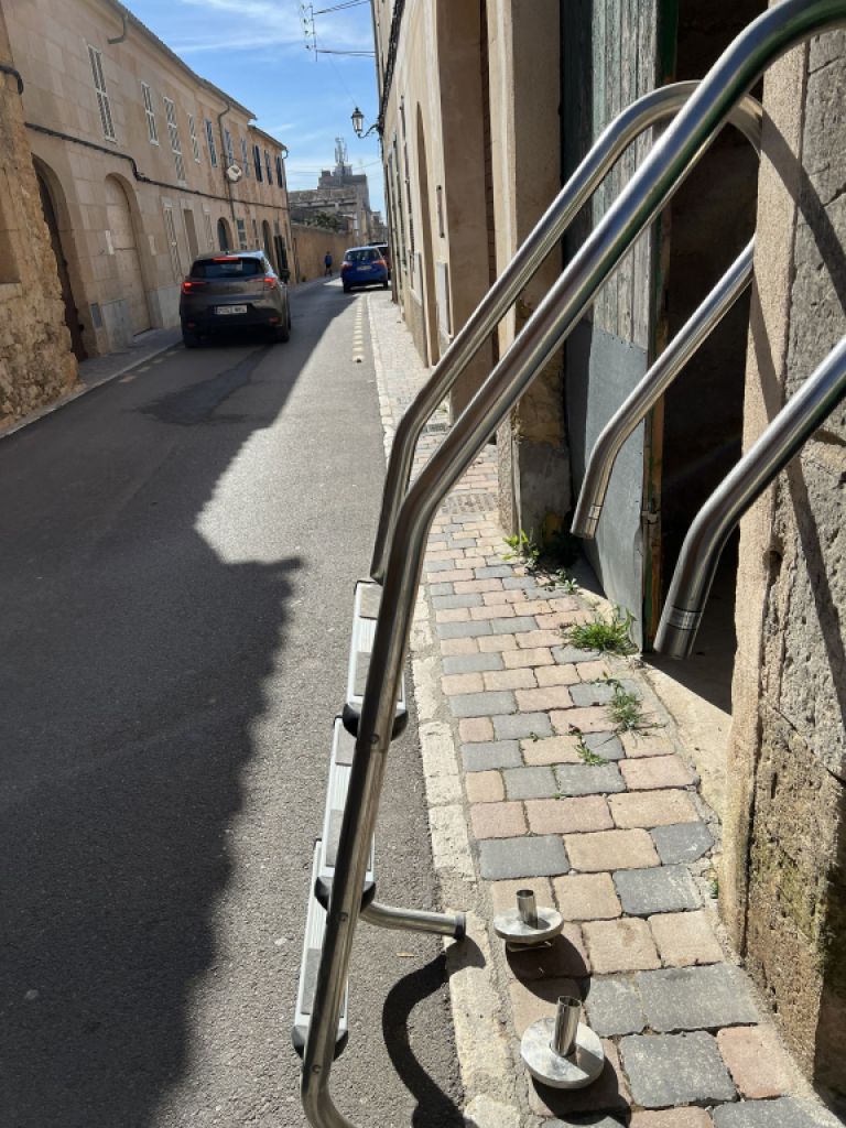 Badeleiter, Poolleiter unbenutzt, rostfreier Stahl